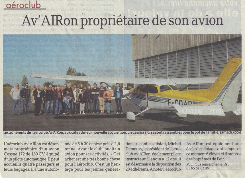 Av’AIRon Club de nouveau dans les airs