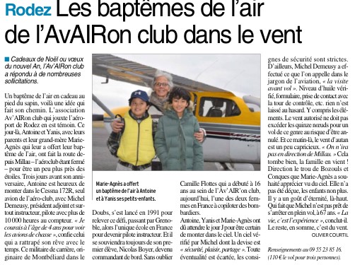 Les baptêmes de l’air de l’Av’AIRon Club dans le vent